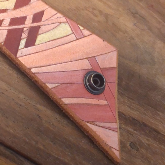 Designer handmade one of kind leather belt - Picture 5 of 11